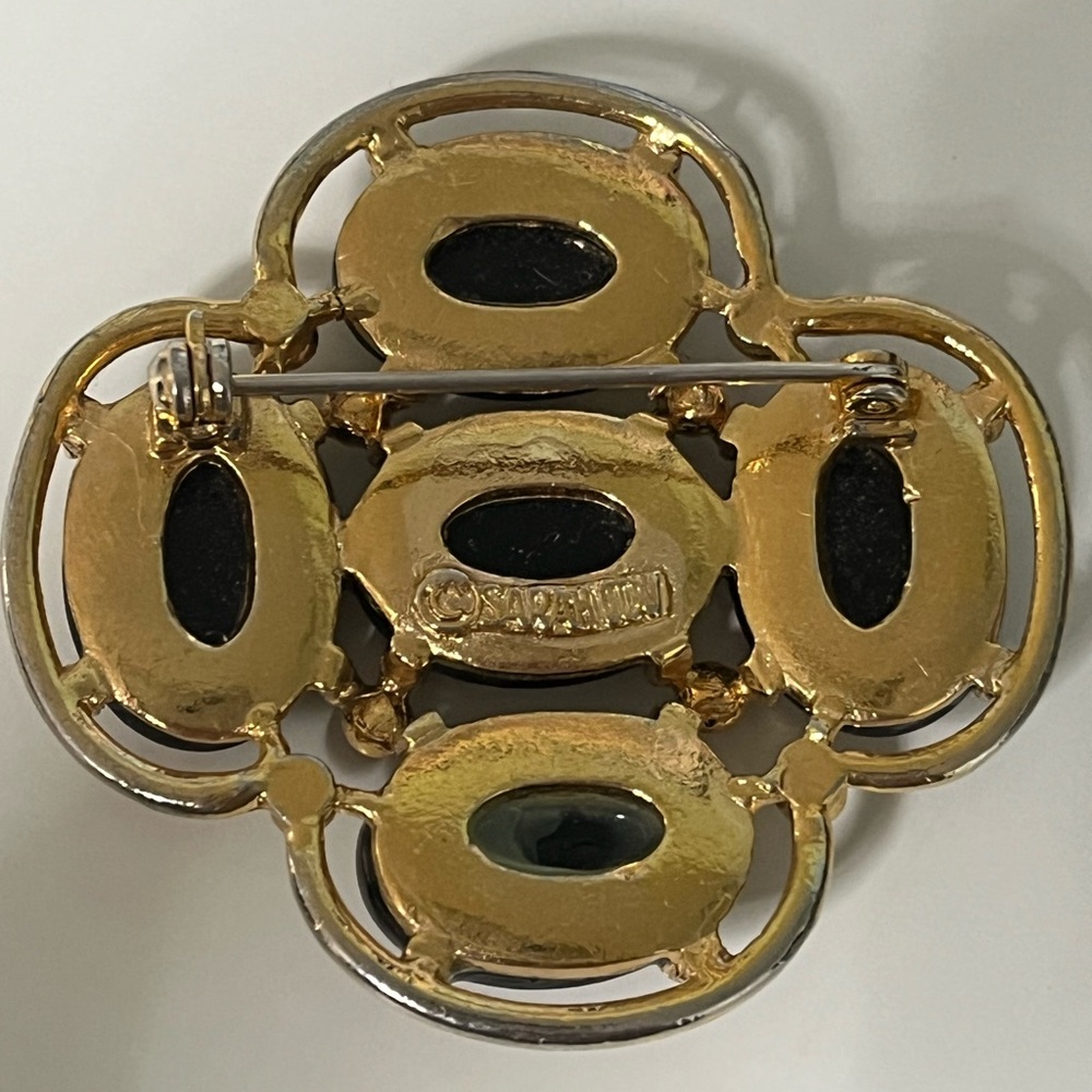 Vintage Sarah Coventry Gold Multicolor Brooch - Picture 3 of 5
